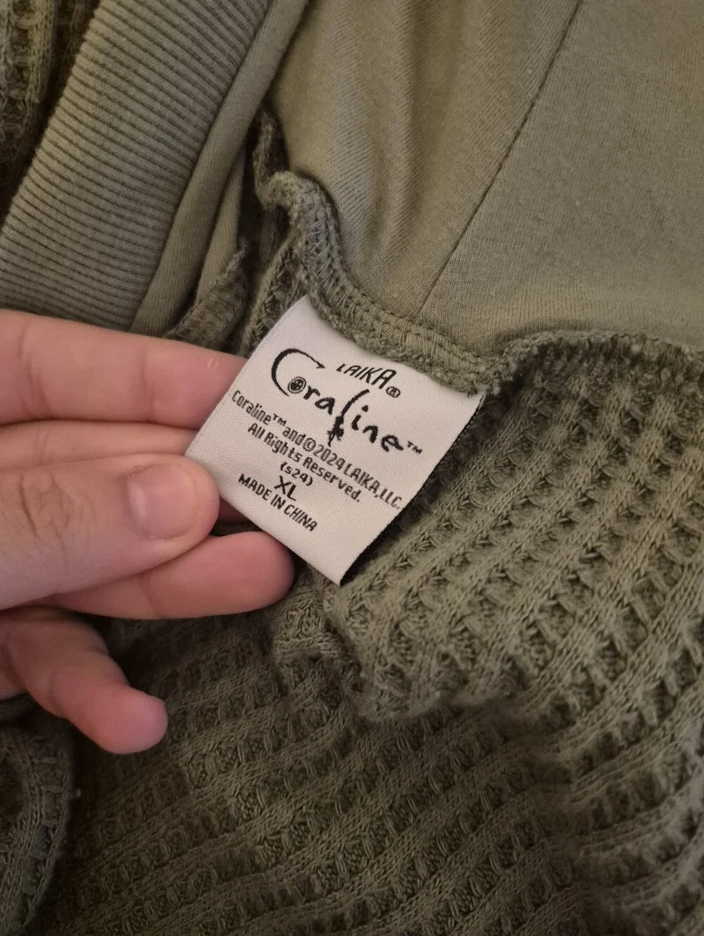 Coraline button waffle zip up sweater